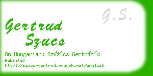 gertrud szucs business card